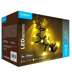 Mains-powered LED Christmas bead string lights Modee C2015 (576LED/6m) warm white