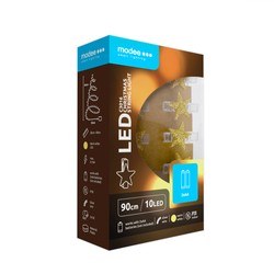 Girlanda dekoracyjna LED bożonarodzeniowa na baterie z klamerkami Modee C3016 (10LED/120cm/10cm) barwa ciepła
