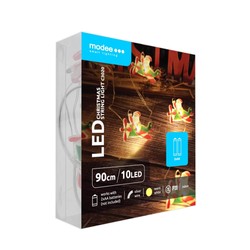Guirlande décorative LED de Noël à piles Modee C3020 (10LED/120cm/10cm) blanc chaud