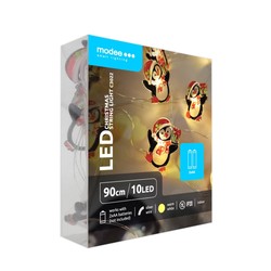 Guirlande décorative LED de Noël à piles Modee C3022 (10LED/120cm/10cm) blanc chaud