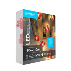 Battery-operated decorative LED Christmas string lights Modee C3025 (10LED/90cm/10cm) warm white