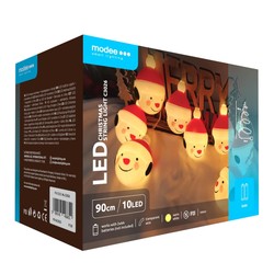LED-Weihnachts-Dekolichterkette mit Batteriebetrieb Modee C3026 (10LED/120cm/10cm) warmweiß
