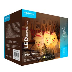 Girlanda dekoracyjna LED bożonarodzeniowa na baterie Modee C3027 (10LED/120cm/10cm) barwa ciepła