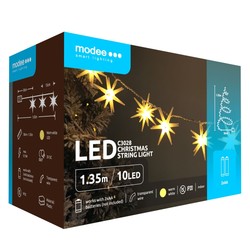 Catena luminosa decorativa LED natalizia a batterie Modee C3028 (10LED/165cm/15cm) bianco caldo