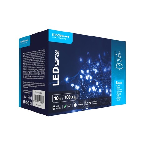 Mains-powered LED string lights Modee (100LED/10m/10cm) cool white