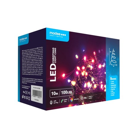 Γιρλάντα LED με ρεύμα Modee (100LED/10m/10cm) πολύχρωμο