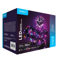 Guirlande LED de Noël sur secteur Modee C2018 (384LED/2.1m) multicolore