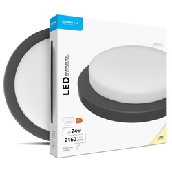 Olho de boi LED redondo Modee 24W 4000K (D240x38mm) IP65 (2160 lm) cor preta