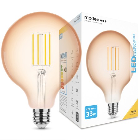 LED-Filamentlampe bernsteinfarben Modee G125 4W E27 320° 1800K (360 lm)