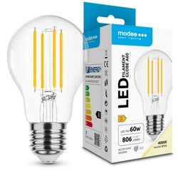 Lâmpada LED de filamento Modee A60 7W E27 360° 4000K (806 lm)