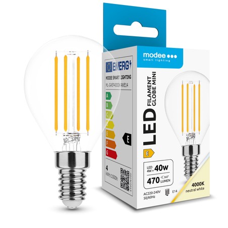 Lâmpada LED de filamento esférica Modee G45 4W E14 360° 4000K (470 lm)