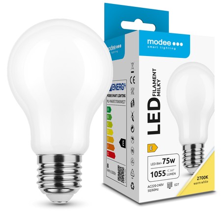 Opal filament LED bulb Modee A60 8W E27 360° 2700K (1055 lm)