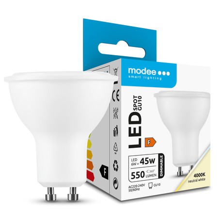 Spot LED alu-plastique Modee 6W GU10 110° 4000K (550 lm) dimmable