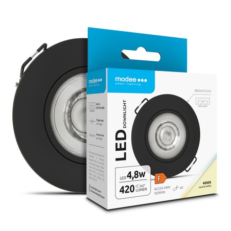LED-Downlight rund Modee 4,8W 4000K IP20 D80xH32mm ROT (420 lm) schwarz