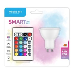 Spot LED GU10 avec télécommande Modee 2,9W 110° RGB+4000K (250 lm)