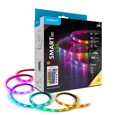 LED-Streifen mit Fernbedienung Modee 12W IP20 2700K+RGB (700 lm) 5M