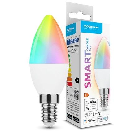 Умная светодиодная лампа «свеча» Tuya Wi-Fi Modee C38 4,9W E14 180° RGB (470 lm)