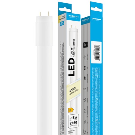 LED-lysrör T8 glas Modee 18W 1200mm 4000K serie A (2160 lm)