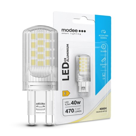 LED-stiftlampa G9 aluminium Modee 4,2W 4000K (470 lm) B1