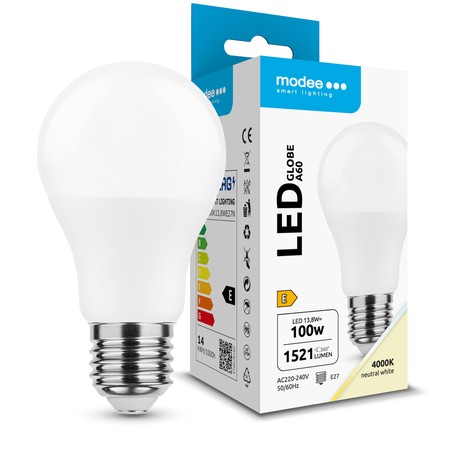 LED-lampa Modee A60 13,8W E27 360° 4000K (1521 lm)