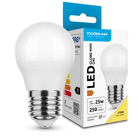 Żarówka LED kulka Modee G45 2,9W E27 180° 2700K (250 lm)