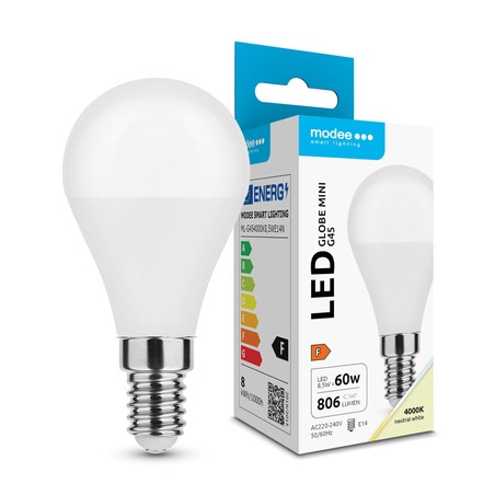 LED-kogellamp Modee G45 8,5W E14 200° 4000K (806 lm)