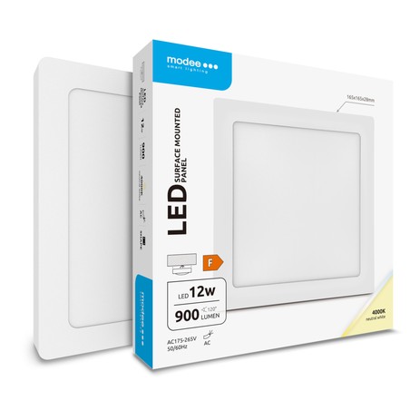 Kwadratowy panel LED natynkowy Modee 12W 4000K (900 lm) seria A