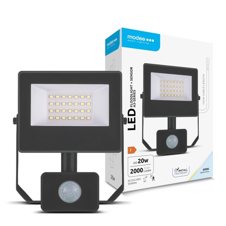 LED floodlight Modee series A3 with sensor 20W 120° 6000K (2000 lm)