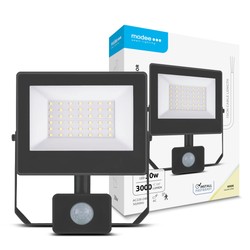 LED floodlight Modee series A3 with sensor 30W 120° 4000K (3000 lm)