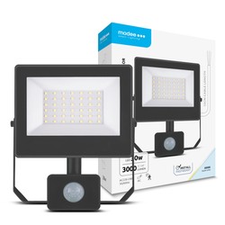 LED floodlight Modee series A3 with sensor 30W 120° 6000K (3000 lm)