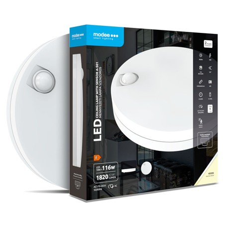 Plafon LED Modee 18W 4000K D300x62mm A-S01 com sensor (1820 lm)