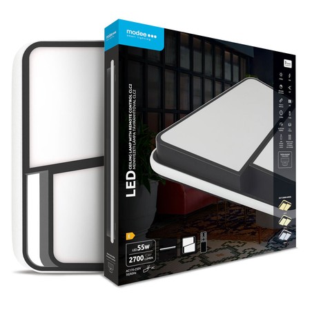 LED-Deckenleuchte Modee CLC2 55W 3CCT 510x510x60mm + Fernbedienung (2700 lm)
