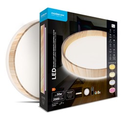 LED-plafondlamp Modee CLG1W 30W 3CCT+RGB D390mm + afstandsbediening (2000 lm) houtlook