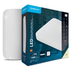 Plafonnier LED Modee IP44 14W 4000K 275×275×70 effet étoilé (1460 lm)