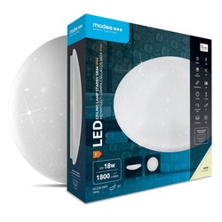 Plafonnier LED Modee IP44 18W 4000K Ø260×70 mm effet étoilé (1800 lm)
