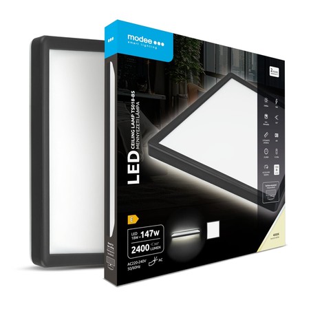 Plafonnier LED Modee TS018-BS carré 18W 4000K 293x293x28mm (2400 lm)
