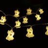 Grinalda luminosa LED de Halloween a pilhas Modee H002 (10 LED/165cm/15cm) branco quente