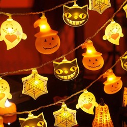 LED-Halloween-Lichterkette mit Batteriebetrieb Modee H003 (10 LED/165cm/15cm) warmweiß