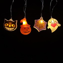 LED-lichtsnoer Halloween op batterijen Modee H003 (10 LED/165cm/15cm) warm wit
