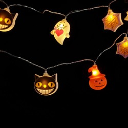 Batteridriven LED-ljusslinga Halloween Modee H003 (10 LED/165cm/15cm) varmvit