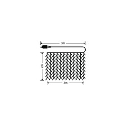 Рождественская светодиодная световая штора с питанием от сети Modee C3002 (192 LED/3m x 2m) тёплый белый