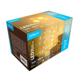 LED-kerstlichtgordijn op netstroom Modee C3006 (300LED/3m x 3m) warm wit