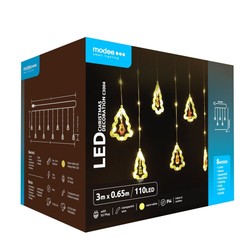 LED-kerstdecoratie op netstroom Modee C3004 (110LED/3m) warm wit