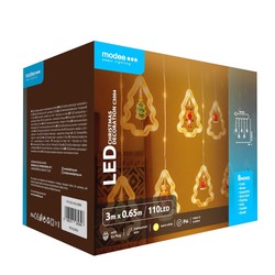 Decoración LED de Navidad de red Modee C3004 (110LED/3m) blanco cálido