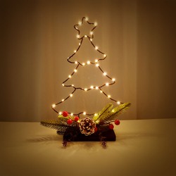 Décoration LED de Noël à piles Modee C4038 (45 LED, H360x225mm) blanc chaud