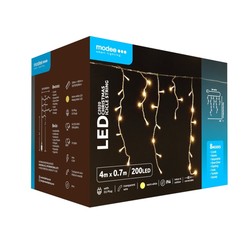 Girlanda LED bożonarodzeniowa z zasilaniem sieciowym Modee C2020 z możliwością rozbudowy (200LED/4m/H70cm) barwa ciepła