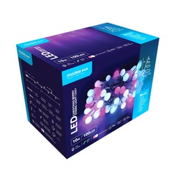 Рождественская светодиодная гирлянда с бусинами с питанием от сети Modee (100LED/10m/10cm) розовый и холодный белый