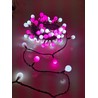 Grinalda LED de Natal de pérolas de rede Modee (100LED/10m/10cm) rosa e branco frio