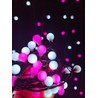 Grinalda LED de Natal de pérolas de rede Modee (100LED/10m/10cm) rosa e branco frio
