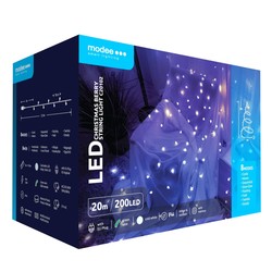 Guirlande LED de Noël à perles sur secteur Modee (200LED/20m/10cm) blanc froid